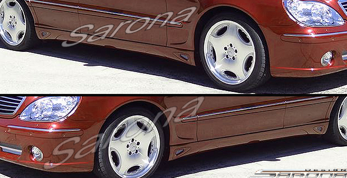 Custom Mercedes S Class Side Skirts  Sedan (2000 - 2006) - $690.00 (Part #MB-023-SS)